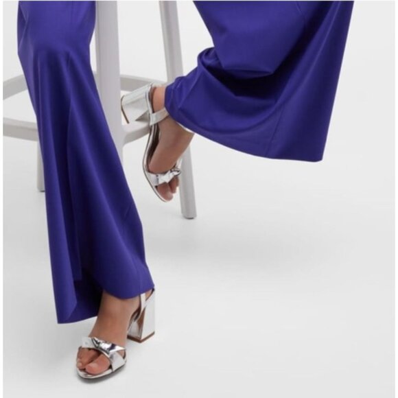 Alexandre Birman Women's Clarita Flare Block Heel Sandals Silver Size EU 40 - Picture 2 of 14